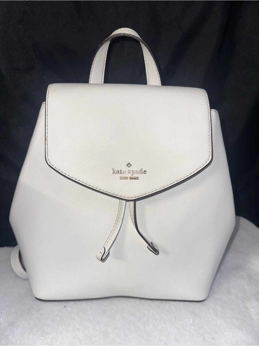 kate spade White Saffiano Leather Backpack